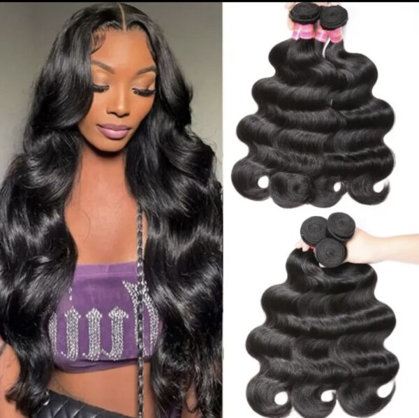 Grade 12A body wave packet hair set, 3 bundles+5x5 HD closure - Image 2