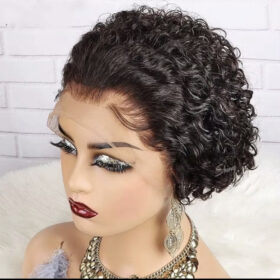 13x1 Pixie Curls human hair pre plucked wig