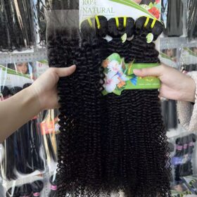 Grade 12A Kinky Curly packet hair set. 3 bundles+ 5x5 HD closure