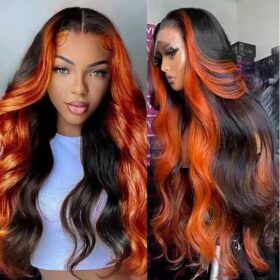 Ginger Black Mix Body Wave 13x6 Human Hair Wig