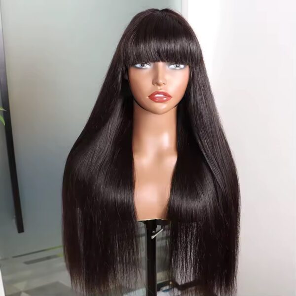 Brazilian straight fringe human hair wig