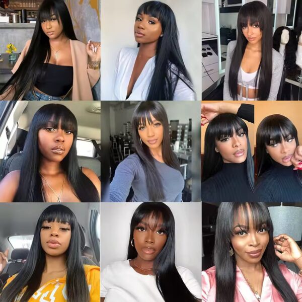 Brazilian straight fringe human hair wig - Image 3