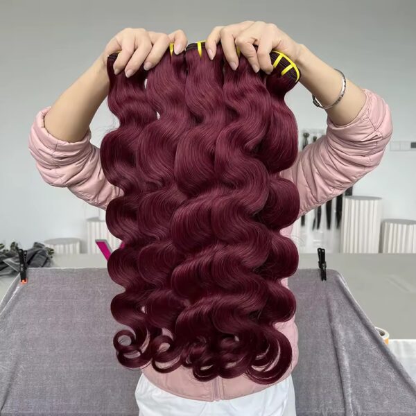 Brazilian 99J color body wave human hair bundles