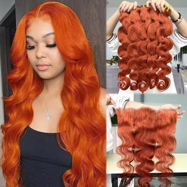 Brazilian #350 Ginger orange body wave human hair bundle