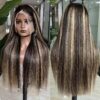 Brazilian P1B 27 highlights straight human hair wig
