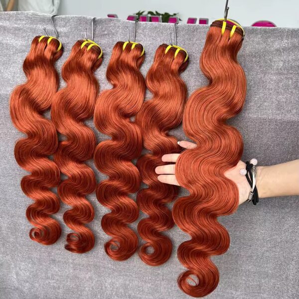 Brazilian #350 Ginger orange body wave human hair bundle - Image 3