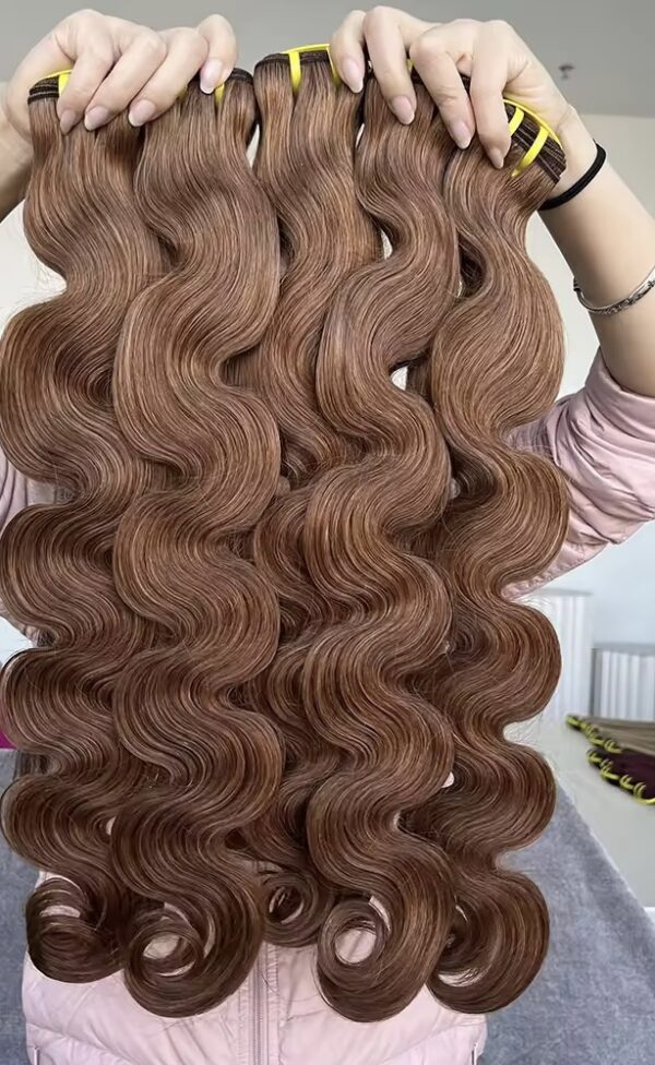 Brazilian Color 1B/30 & #4 wavy/straight Human Hair Bundle - Image 2