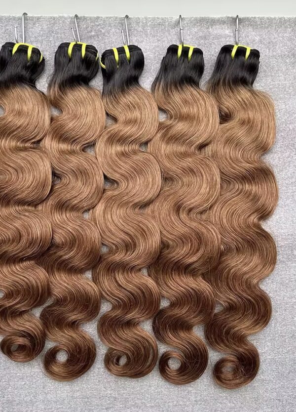 Brazilian Color 1B/30 & #4 wavy/straight Human Hair Bundle - Image 5