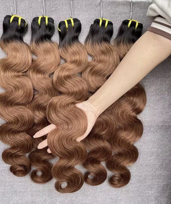 Brazilian Color 1B/30 & #4 wavy/straight Human Hair Bundle - Image 7