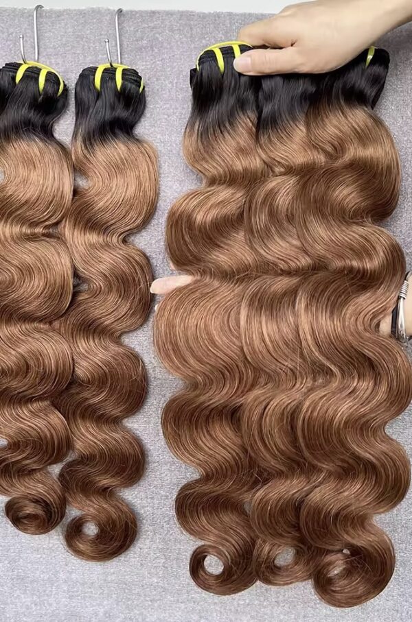 Brazilian Color 1B/30 & #4 wavy/straight Human Hair Bundle - Image 8