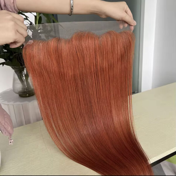 Brazilian #350 ginger orange wavy/straight frontal and closure - Image 2