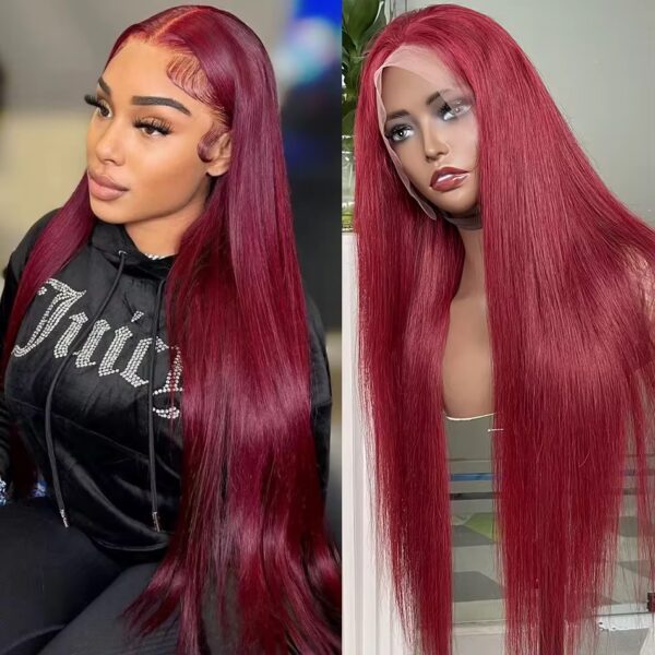 13x4 HD Straight Lace Frontal Color 99j SDD Human Hair Wig