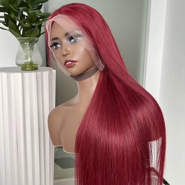 13x4 HD Straight Lace Frontal Color 99j SDD Human Hair Wig - Image 3